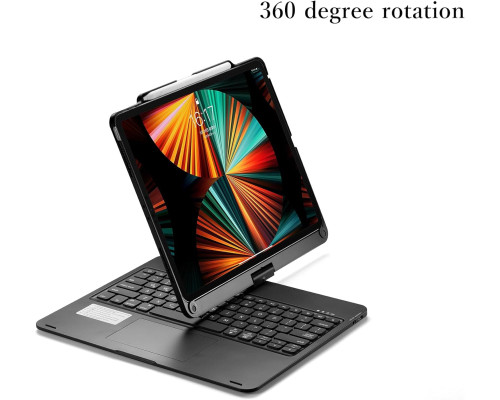 Сенсорна клавіатура з поворотом на 360° для iPad Pro 12,9 дюймів 2022 з підсвічуванням та трекпадом