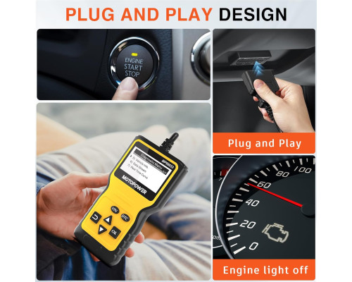 Автомобільний сканер OBD2, зчитувач кодів MOTOPOWER MP69033