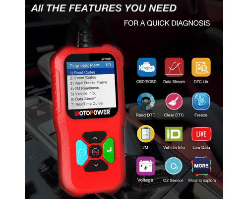 Автомобільний OBD2 сканер MOTOPOWER MP69038