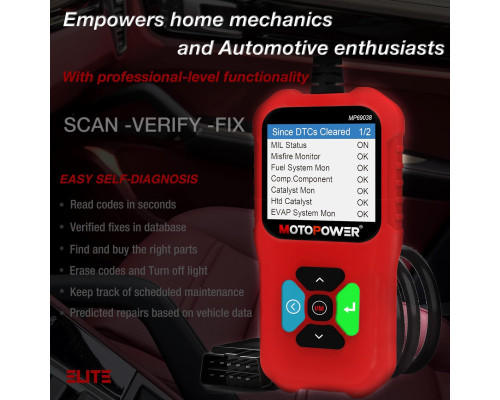 Автомобільний OBD2 сканер MOTOPOWER MP69038