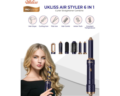 Багатофункціональний стайлер для волосся UKLISS 6-в-1 з гарячим повітрям
