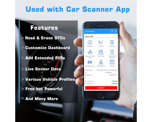 Міні-сканер Veepeak Bluetooth OBD II