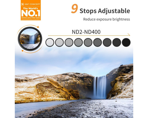 Фільтр ND Variabler K&F Concept (67mm) ND2-ND400