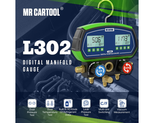 Цифровий манометр колектора MR CARTOOL L302