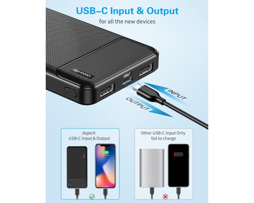 Портативний зарядний пристрій AsperX Power Bank 10000 мАг (комплект 2 шт)