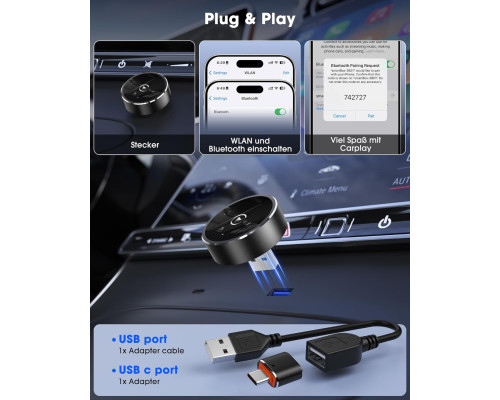 Адаптер бездротового CarPlay Dralud