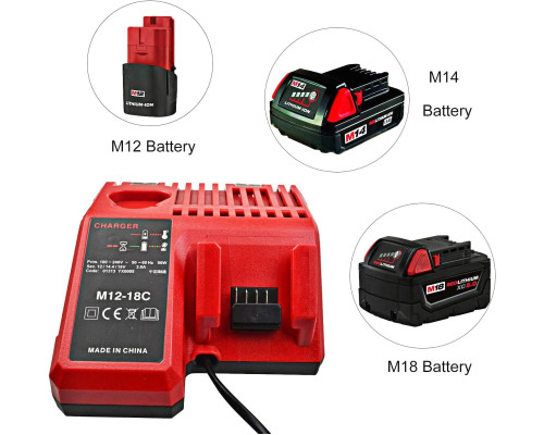 Зарядні пристрої Bouyi M12-M18/12-18V, 3A 220V для інструментів Milwaukee 48-59-1812 48-59-1808