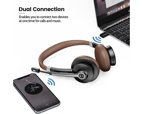 Bluetooth-гарнітура Conambo JBT700 з мікрофоном / бездротові навушники з мікрофоном для ноутбука/мобільного телефону/Mac