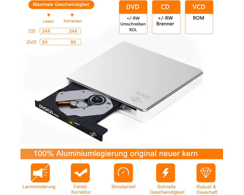 Зовнішній CD DVD-привід BUNUD із USB 3.0 Type-C