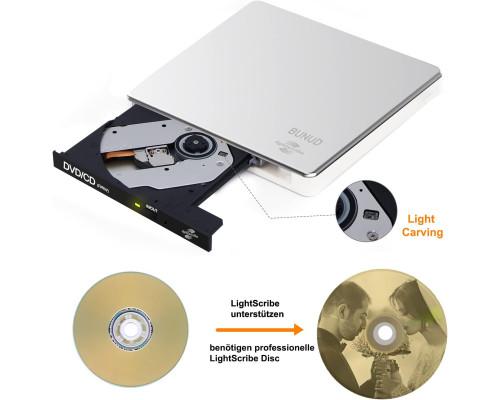 Зовнішній CD DVD-привід BUNUD із USB 3.0 Type-C