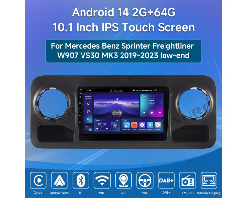 Автомобільна стереосистема ASURE Android для Benz Sprinter Freightliner W907 VS30 MK3 2019-2023