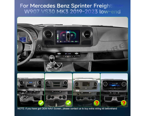 Автомобільна стереосистема ASURE Android для Benz Sprinter Freightliner W907 VS30 MK3 2019-2023