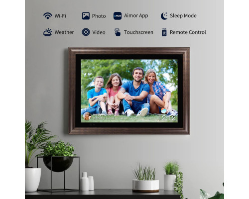 Цифрова фоторамка AEEZO WiFi / 13,3-дюймова HD-сенсорна розумна фоторамка з 16 ГБ пам'яті