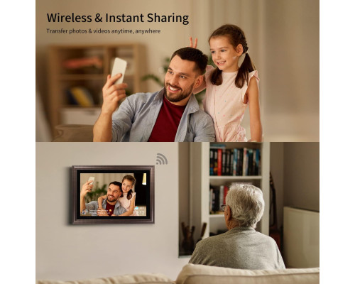Цифрова фоторамка AEEZO WiFi / 13,3-дюймова HD-сенсорна розумна фоторамка з 16 ГБ пам'яті