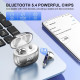 Бездротові навушники-вкладиші Bluetooth з 48-годинним часом роботи та світлодіодним індикатором заряду батареї