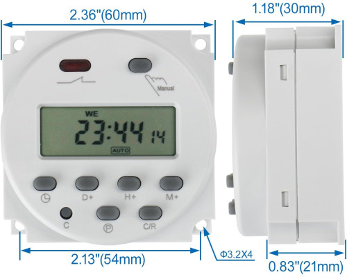 Цифровий РК-дисплей програмований таймер 16A Baomain CN101A DC/AC 24V
