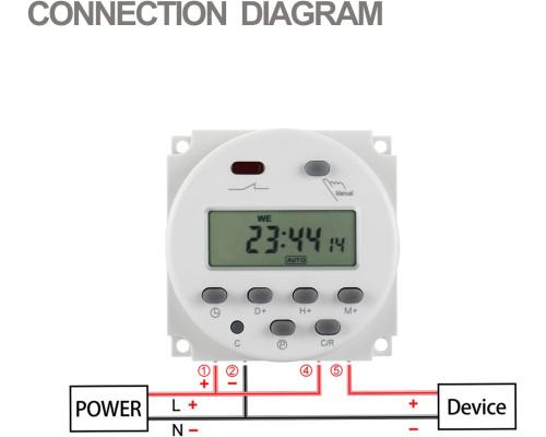 Цифровий РК-дисплей програмований таймер 16A Baomain CN101A DC/AC 24V