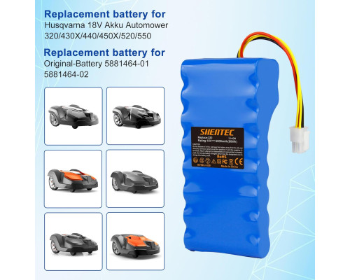 Літій-іонний акумулятор 18 В 5000 мАг для Husqvarna Battery Car