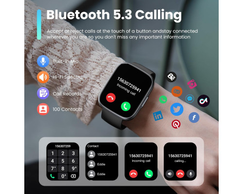 1,95-дюймовий смарт-годинник з Bluetooth та сенсорним екраном