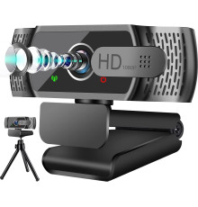 Веб-камера Neefeaer HD 1080P з мікрофоном, штативом та автоматичною корекцією освітленості