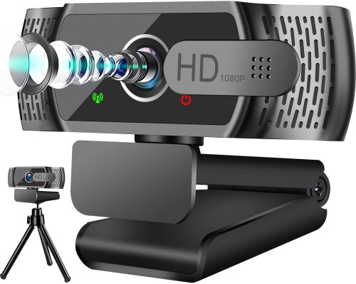 Веб-камера Neefeaer HD 1080P з мікрофоном, штативом та автоматичною корекцією освітленості