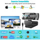 Веб-камера Neefeaer HD 1080P з мікрофоном, штативом та автоматичною корекцією освітленості