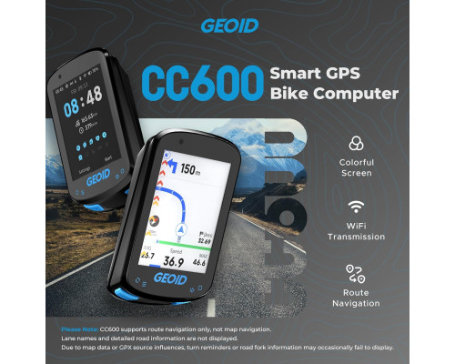 Велокомп'ютер GEOID CC600 Wi-Fi + Bluetooth / бездротовий спідометр для велосипеда з автоматичним підсвічуванням