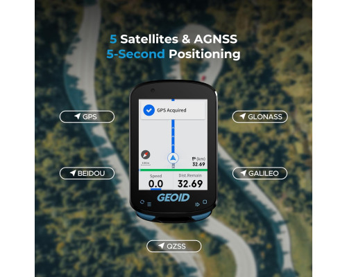 Велокомп'ютер GEOID CC600 Wi-Fi + Bluetooth / бездротовий спідометр для велосипеда з автоматичним підсвічуванням