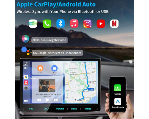 Автомобільна навігація DAB+ 1 DIN URVOLAX UR90A