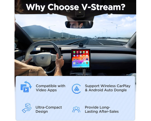 Бездротовий адаптер 3-в-1 CarPlay MSXTTLY, підтримка відео