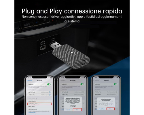 Бездротовий адаптер CarPlay Astrobrights