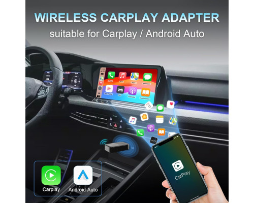 Бездротовий адаптер 2-в-1 CarPlay KASTWAVE