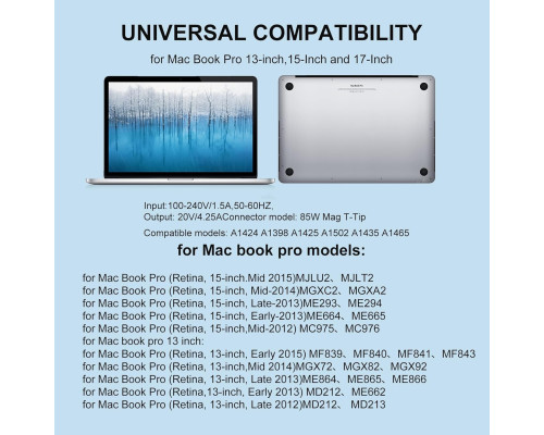 Зарядний пристрій для MacBook Pro 85 Вт Cabhuti