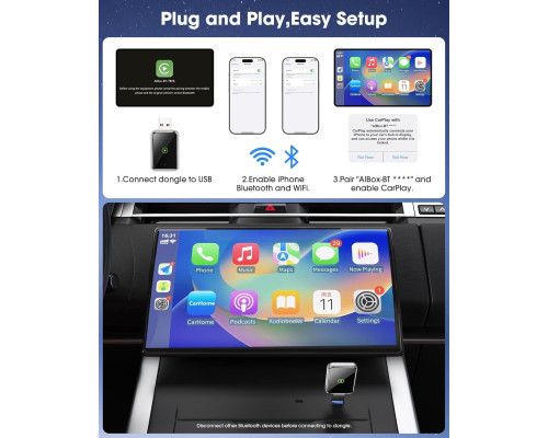 Бездротовий адаптер Carplay Apex Business Supplies