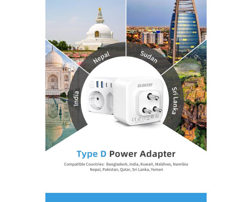 Дорожній адаптер з 4 USB-портами SUDEERY