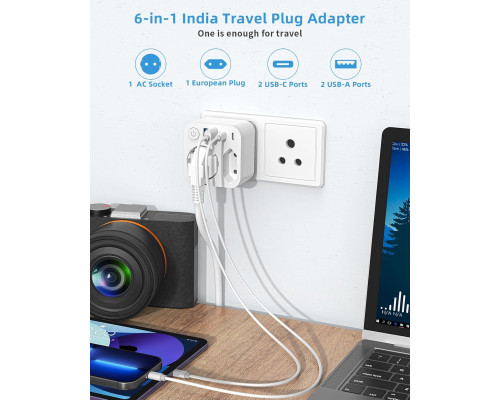 Дорожній адаптер з 4 USB-портами SUDEERY