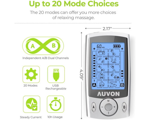 Двоканальний м'язовий стимулятор AUVON TENS Unit