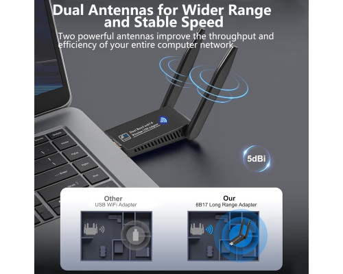 Бездротовий WiFi адаптер 1300 Мбіт/с Wodgreat