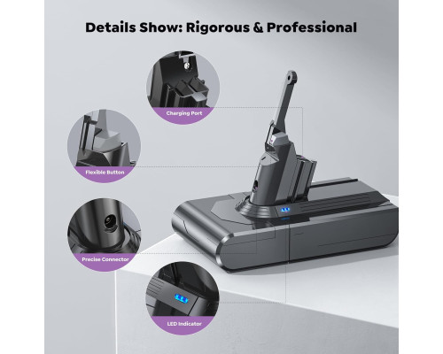 Замінний акумулятор ємністю 6000 мАг для Dyson