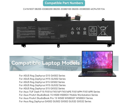 Акумулятор K KYUER C41N1837 для Asus