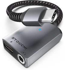 Адаптер Stouchi 2-в-1 USB C на 3,5 мм для заряджання навушників