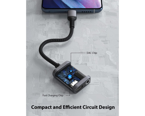 Адаптер Stouchi 2-в-1 USB C на 3,5 мм для заряджання навушників