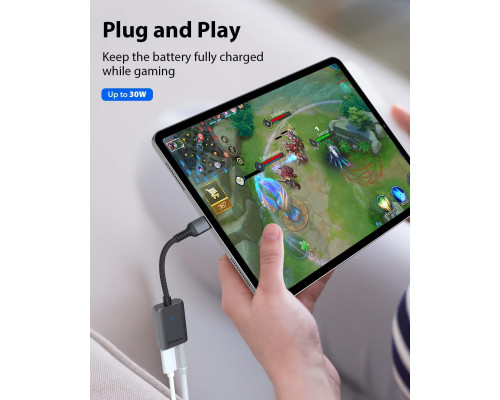 Адаптер Stouchi 2-в-1 USB C на 3,5 мм для заряджання навушників