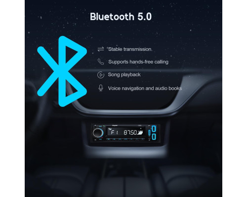 Автомагнітола Avylet з 7 світлодіодними кольорами, Bluetooth 5.0