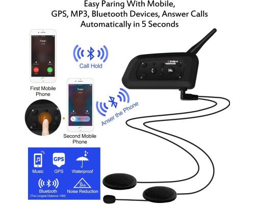 Гарнітура для мотоциклетного шолому VNETPHONE з Bluetooth 2шт.
