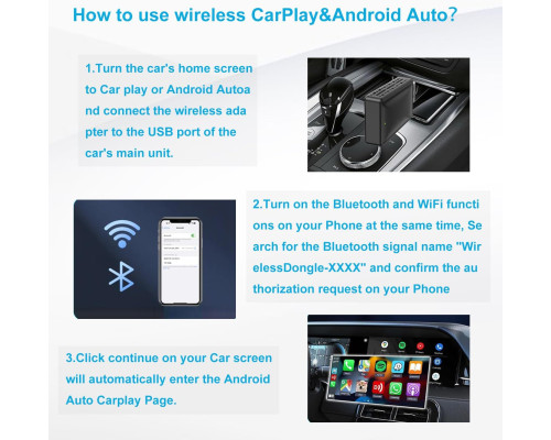 Бездротовий адаптер 2 в 1 для CarPlay