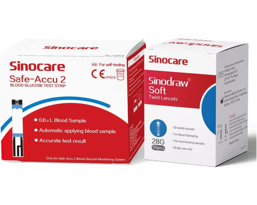 Тест-смужки для визначення рівня глюкози в крові sinocare Safe-Accu2 50шт.