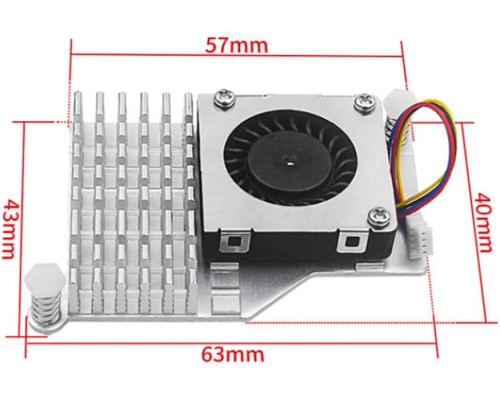 Активний кулер для Raspberry Pi 5 4 ГБ/8 ГБ з ШІМ-вентилятором та алюмінієвим радіатором
