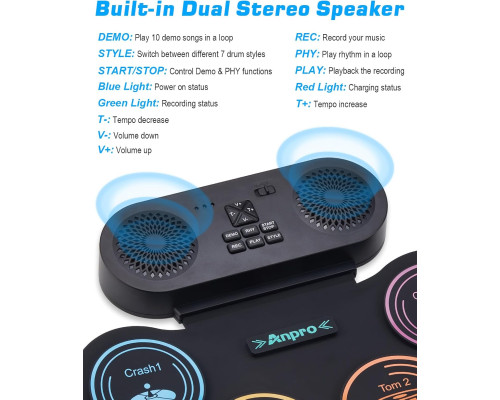 Електронна ударна установка Anpro з Bluetooth