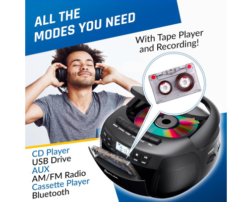 Бумбокс з касетним магнітофоном KLIM CD Bluetooth